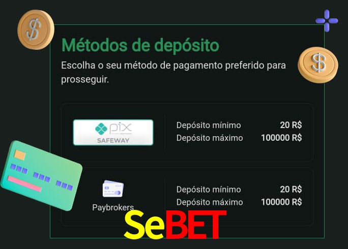 O cassino Sebet oferece uma grande variedade de métodos de pagamento